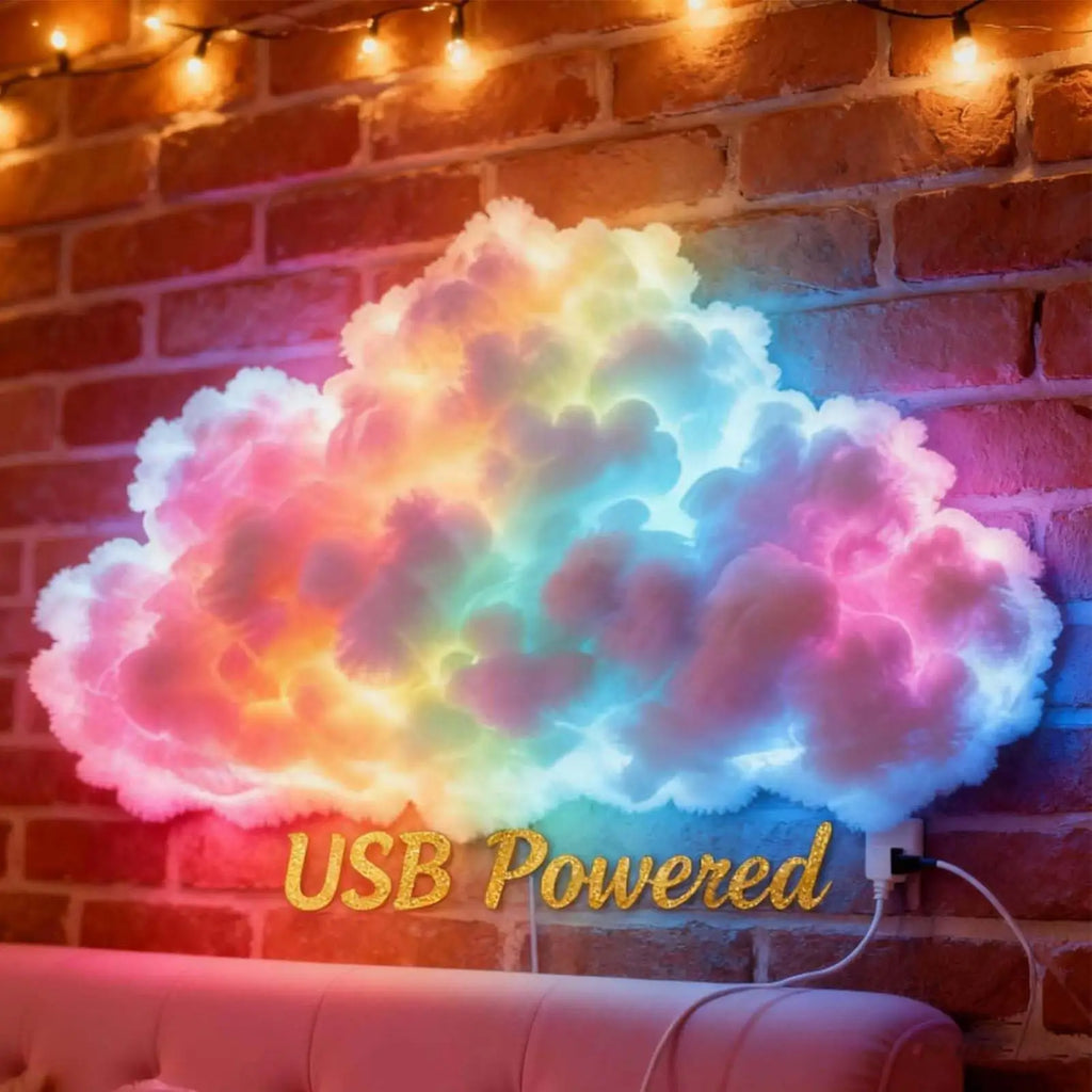 LED Clouds for Ceiling 3D USB Thundercloud Lamp Set Ambient Music Light for Desktop Ceiling Bedroom Living Room Office Party
