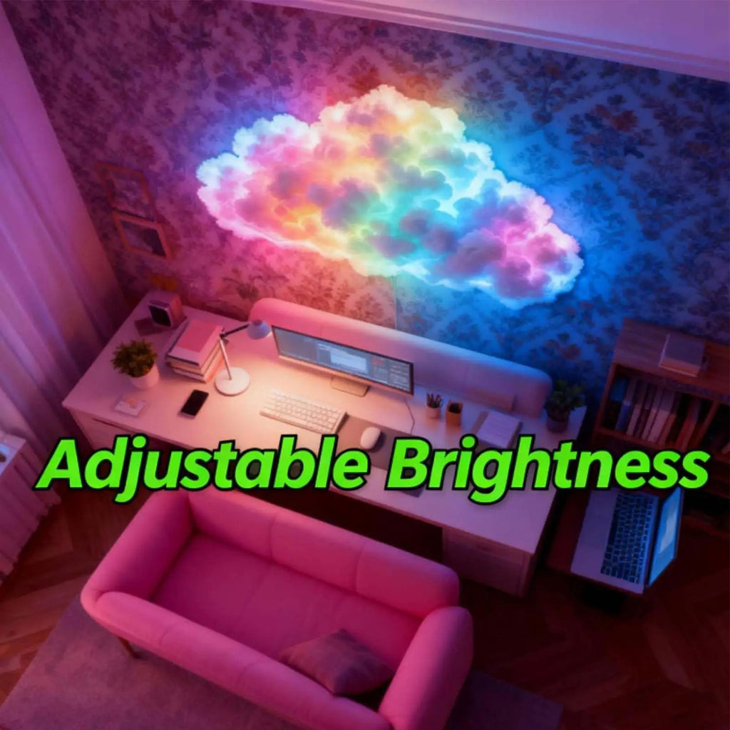 LED Clouds for Ceiling 3D USB Thundercloud Lamp Set Ambient Music Light for Desktop Ceiling Bedroom Living Room Office Party